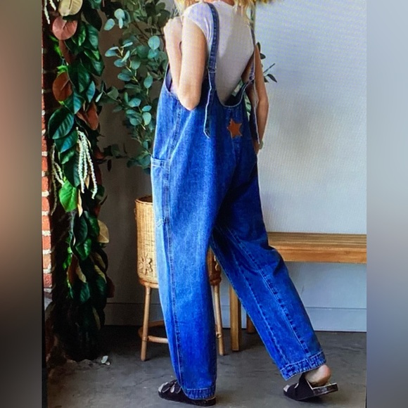 Oli & Hali Oversized Blue Denim Overalls - Picture 3 of 5